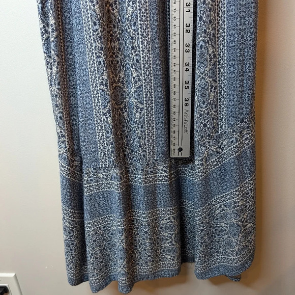 Knox Rose Blue & White  Wrap Tie Waist Style Flowy Dress Flutter Sleeve Women S - Picture 10 of 11